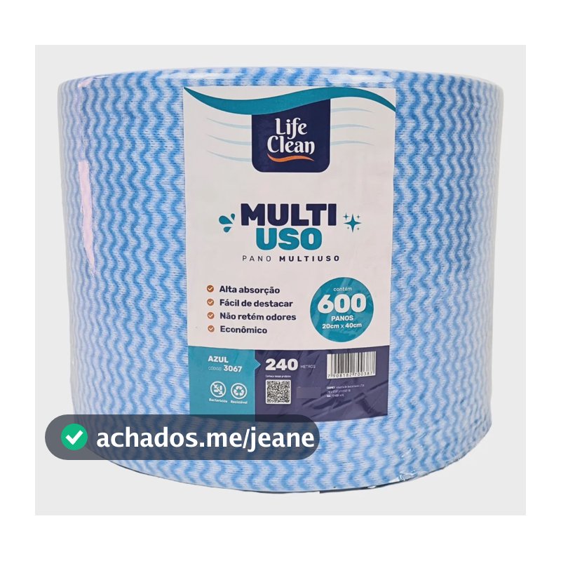 Pano Multiuso Limpeza Perfex Picotado 600 Panos Azul Azul-celeste