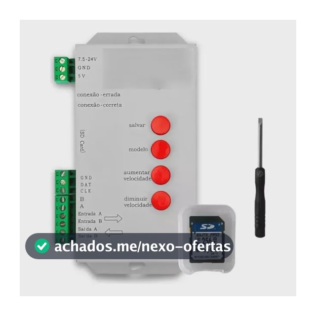 Controladora T1000s P/ Fita Led Endereçável Com Cartão 256mb Cinza 5v - 24v 127/220v