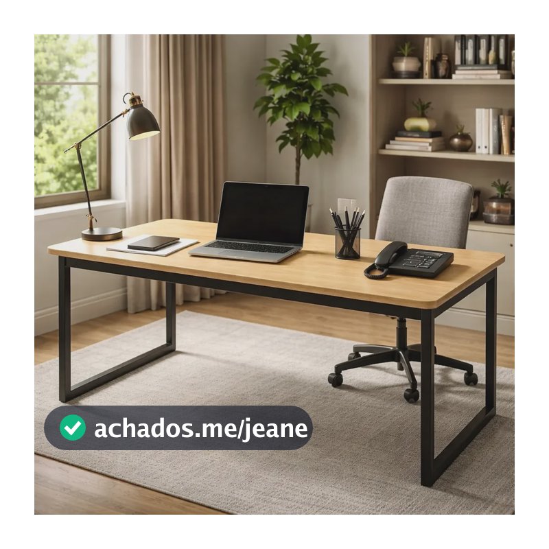 Mesa Escritório Industrial Reforçado Ferro Homeoffice 150x60 Mel