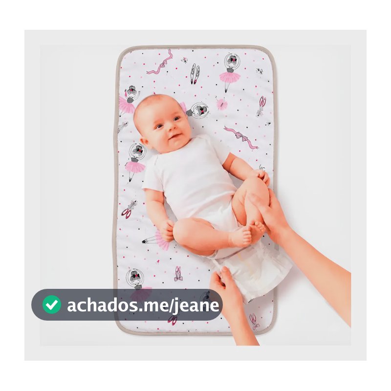 Trocador De Fraldas Bebe Dobrável Almofadado Impermeável Bailarina