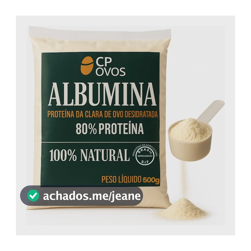 Albumina CP OVOS: Proteína da Clara de Ovo em Pó Sem Sabor 500g