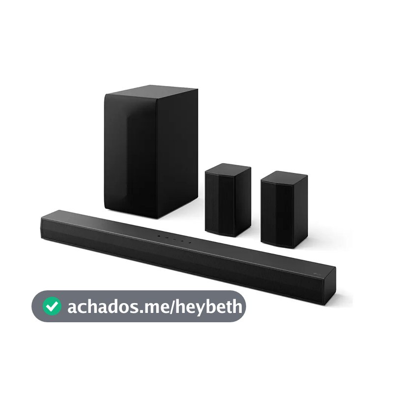 LG Soundbar S60tr 440w Rms, 5.1 Canais, Bluetooth 5.3, Dol Preto 120 Hz