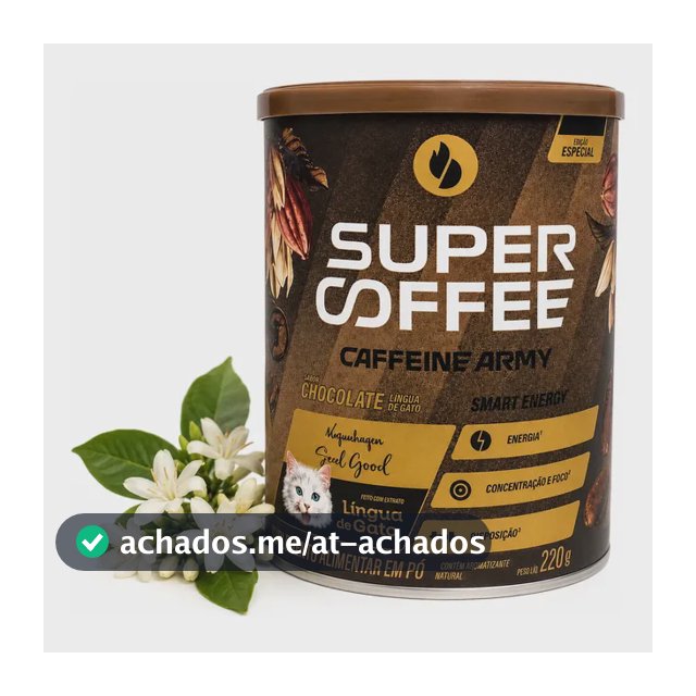 Super Coffee Caffeine Army Língua De Gato Chocolate 220g Chocolate