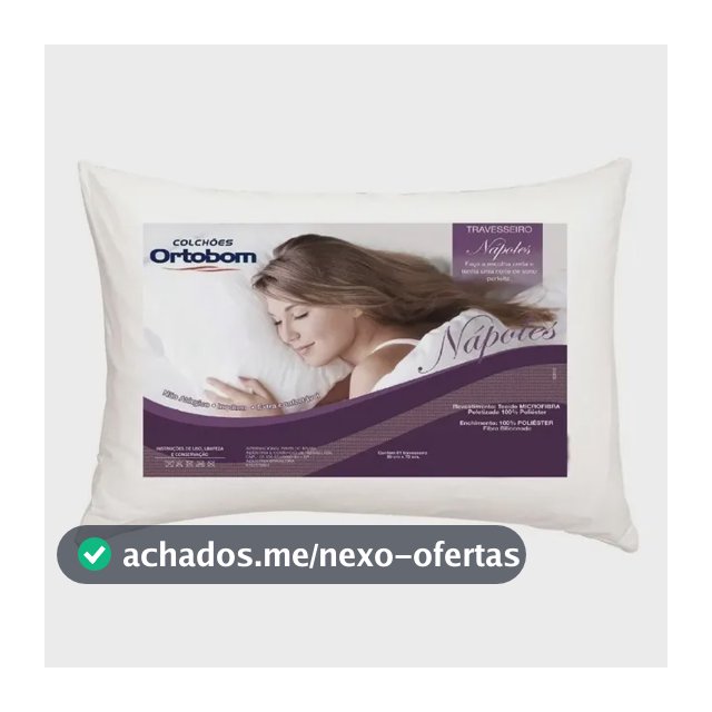 Travesseiro De Cabeça Ortobom Nápoles Inodoro 100% Conforto