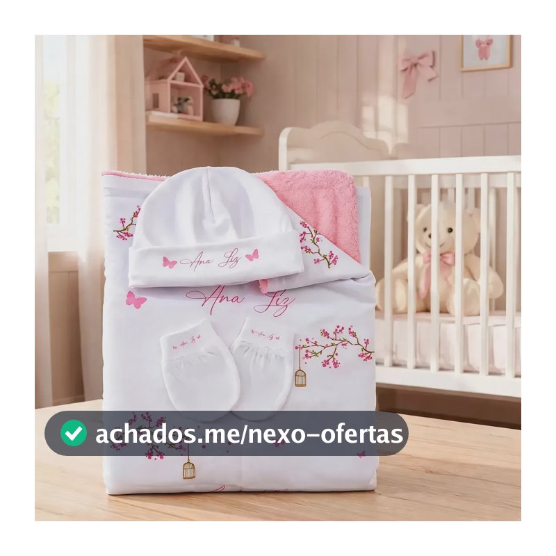 Manta Infantil Personalizada Com Nome Para Recém-nascido Jardim Encantado Branco