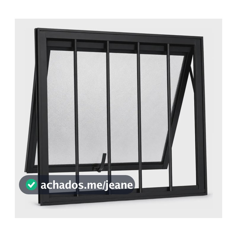 Vitro Max Ar 60x80 Alumínio Preto Com Grade Linha 25 Preto
