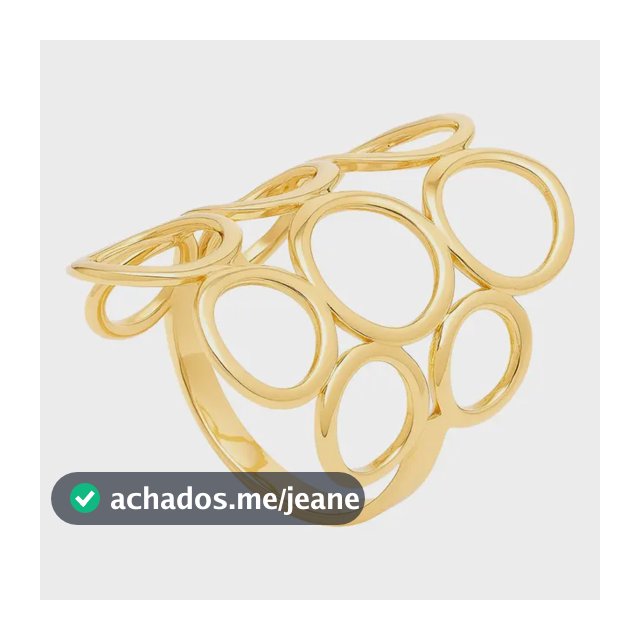 Anel Circulos Vazados Folheado A Ouro 18k