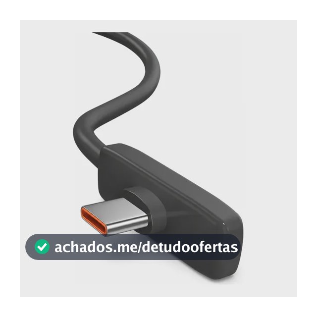 Cabo De Carregamento Rápido Usb C Para Usb C De 100 W, Cotovelo De 90° (3,3 Pés) Preto