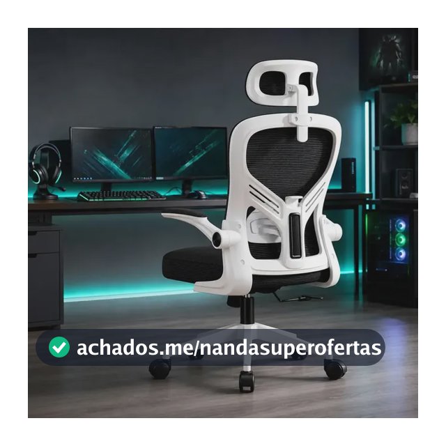 Cadeira De Escritório Ergonômica Malha Respirável Com Suporte Lombar Adaptável Cor Preto E Branco Suporta 150kg