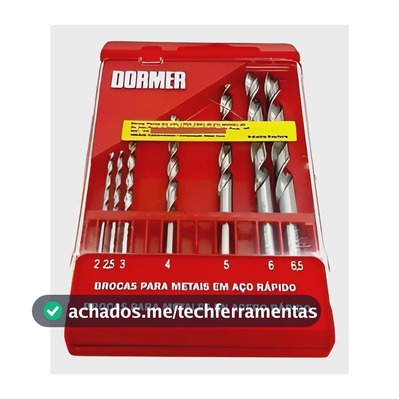 Jogo Brocas Dormer Aço Rápido 7 Peças 2mm a 6,5mm Aço Inox e Mais