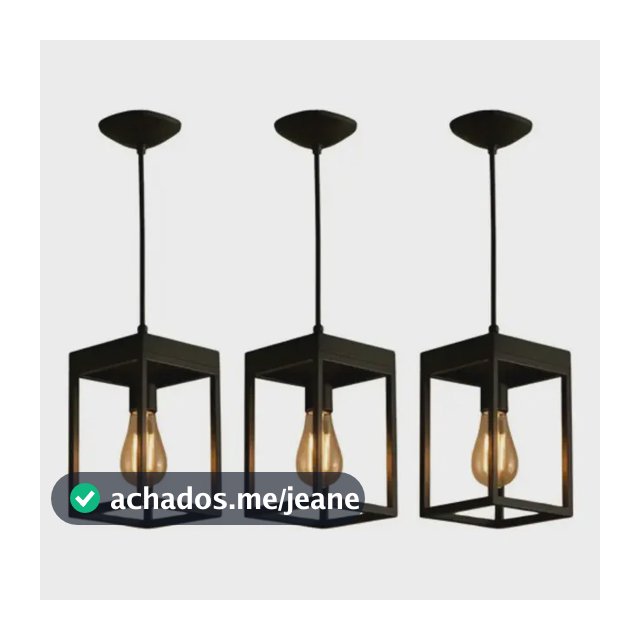 3 Pendente Lustre Luminaria Teto Industrial De Madeira Preto 127/220v Preto