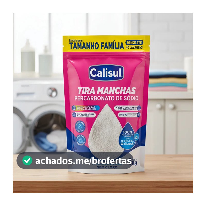 Percarbonato De Sódio 100% Puro Tira Manchas Alvejante - 1kg Calisul Original