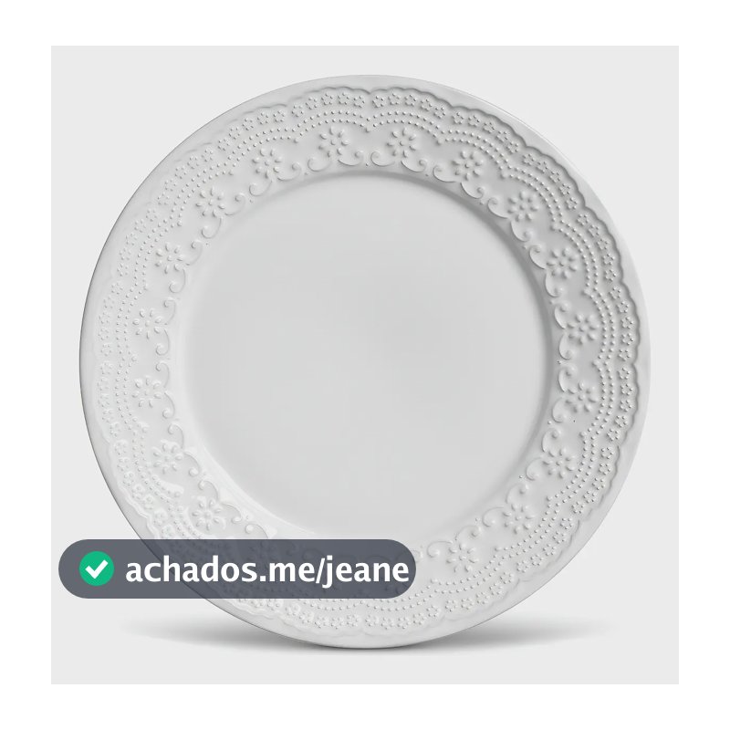 Jogo 6 Pratos Rasos Louça Branco Ø26cm Porto Brasil