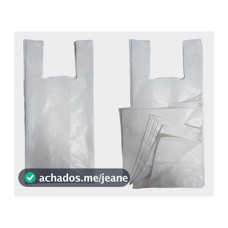 Sacolas Plásticas Branca Reforçada 40x50x0,07mc Pacote 5 Kg Branco Alça Camiseta