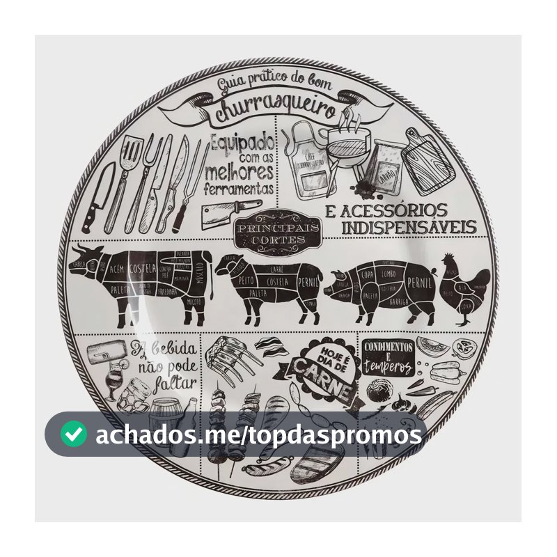 Conjunto de Pratos Rasos Churrasco 6 unidades - Alleanza