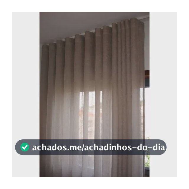 Cortina Gaze De Linho Trilho Suiço Ou Antigo 2,60 X 2,45