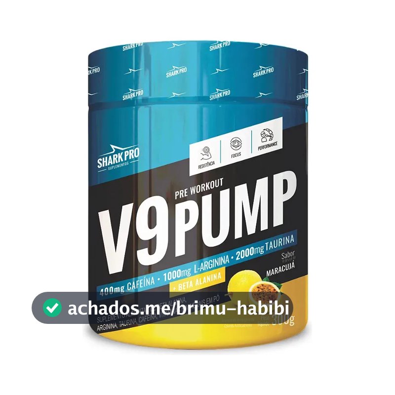 V9 Pump 300g Shark Com Beta Alanina Sabor Maracujá