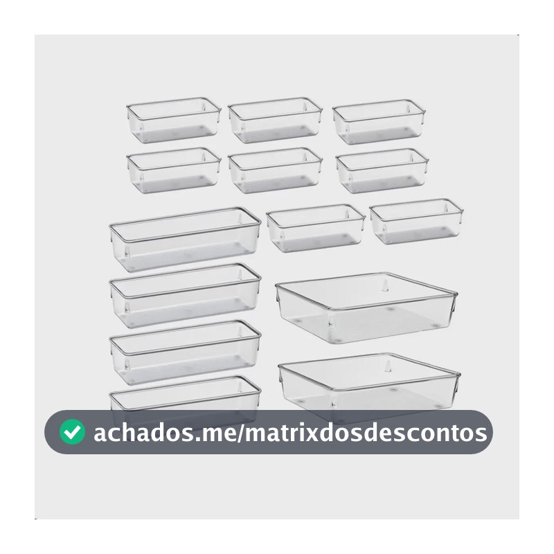 Kit Organizadores Com 14 Multiuso Gavetas Empilhavel