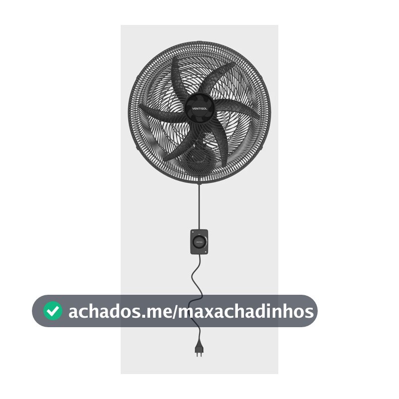 Ventilador De Parede Ventisol Oscilante 50cm Premiun 50 Cm 135w Preto 220 P Plástico 6