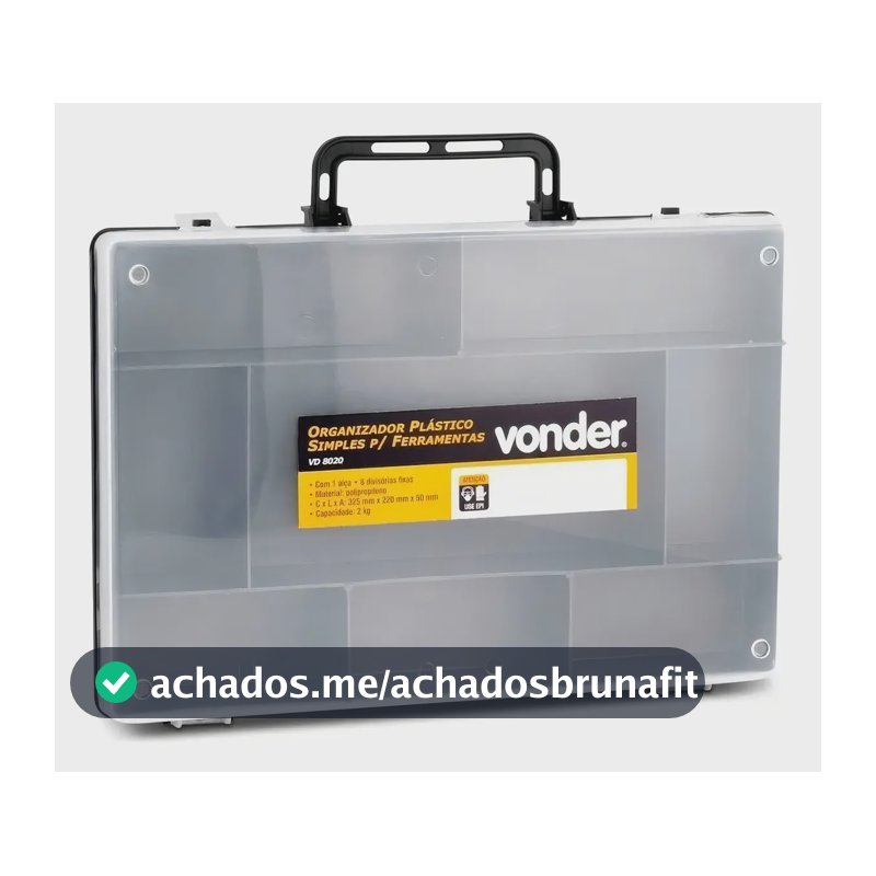Caixa De Ferramentas Vonder Trasparente Vd8020 Preto