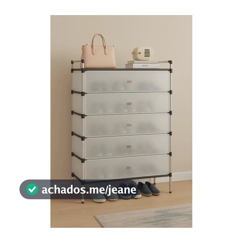 Sapateira 18 Sapatos Luxo Aço 6 Andares Com Protetor Branco
