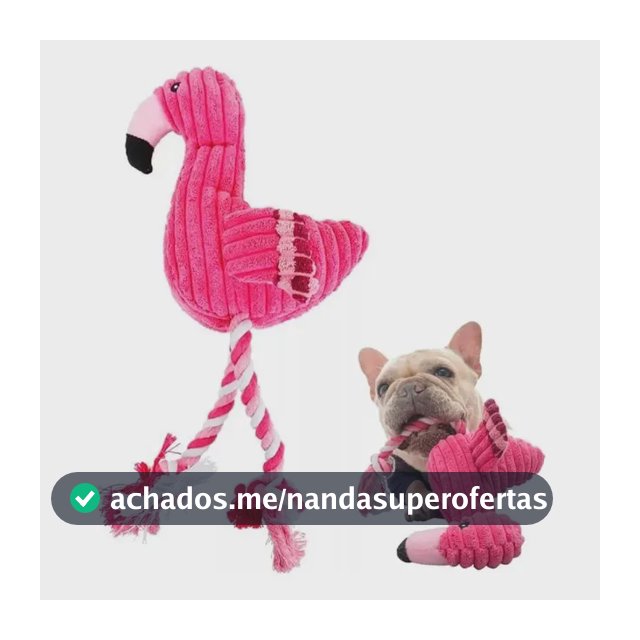 Brinquedo Pet Cães Flamingo Pelúcia 34cm Com Corda E Apito Rosa-chiclete Flamingo