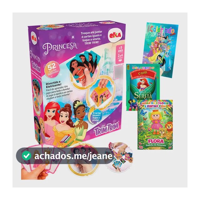 Brinquedo Menina Jogo Cartas Trim Trim Princesas Disney Elka