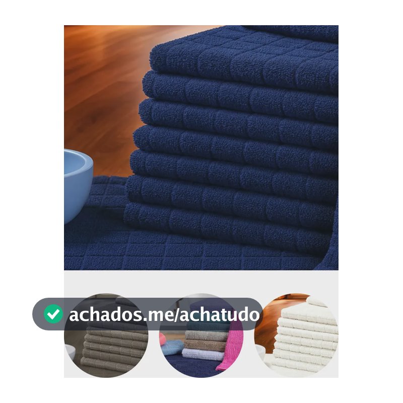 Kit 6 Tapetes Para Banheiro Toalha De Piso Banheiro 100% Algodão Saída de Box Pés Atoalhado Geométrico Jogo Banheiro Toalha Macio Absorvente Lavável Hotel Azul Marinho - 44x65 cm - Renova Enxovais