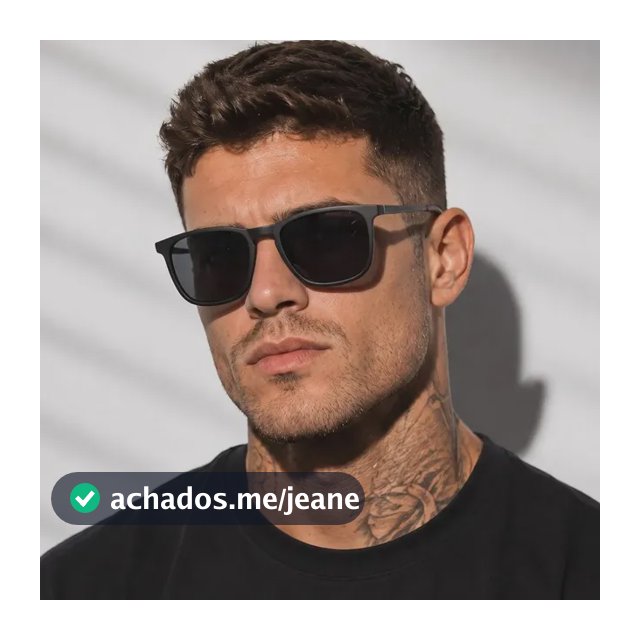 Óculos Sol Quadrado Masculino Leaf Metal Acetato Proteção Uv Armação Preta/ Lente Preta (oculos Preto Masculino, Oculos Preto De Homem)