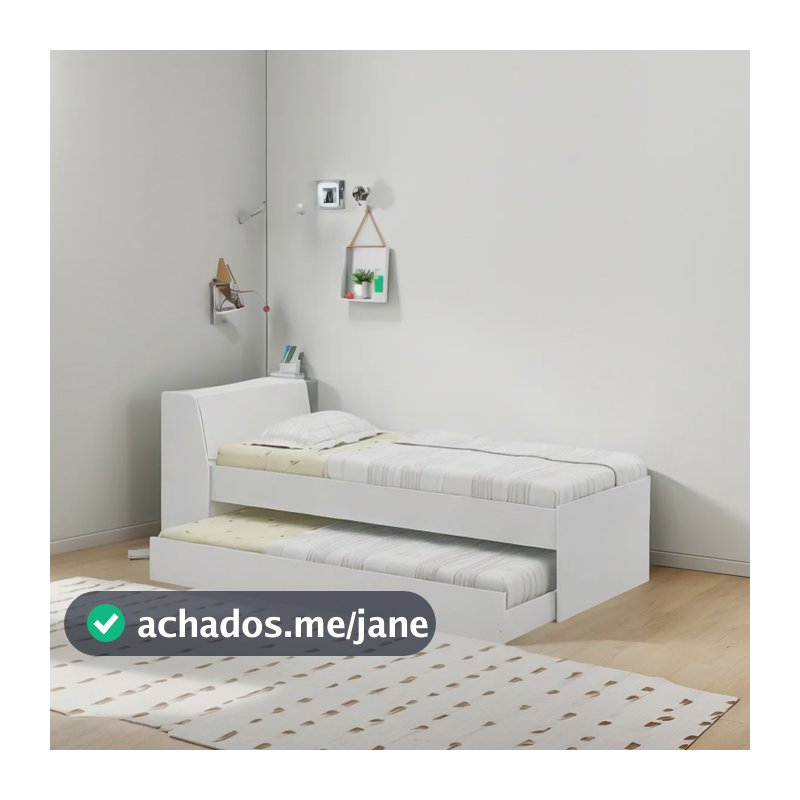 Cama Solteiro Bicama Ditália Bb-28 Branco