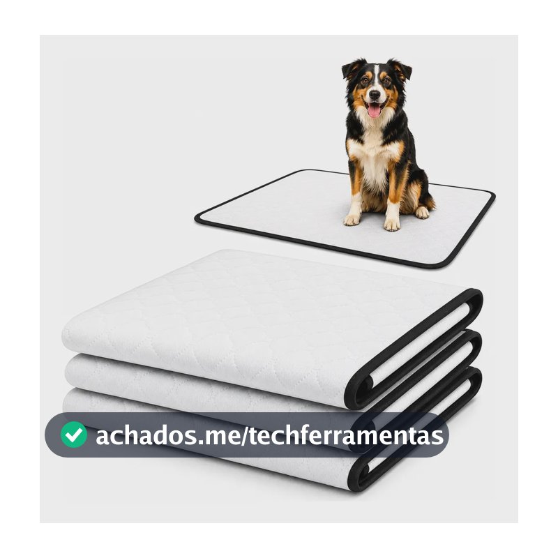 Kit 3 Tapete Higiênico Lavável Cães Cachorro Xixi Grande Dog Tapete Pet Branco Fácil Visualização Do Xixi Dog, Pode Também Verificar Qualquer Alteração Do Xixi Do Seu Cachorro.