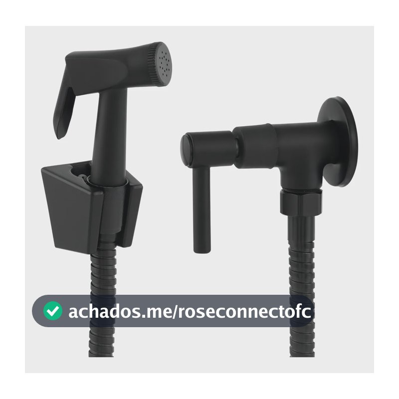 Ducha Higiênica Chuveirinho Metal Fosco Preto 1.2m
