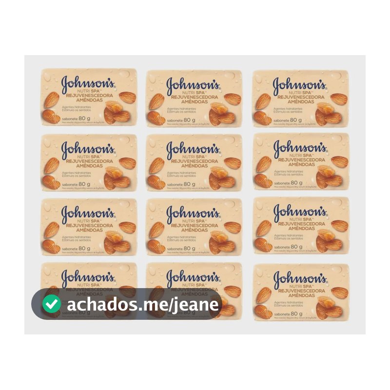 Kit 12 Sabonete Em Barra Nutri Spa Amêndoas Johnson's 80g