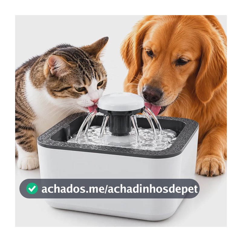 Bebedouro Fonte Agua Filtro 2.5 Litros Gato Bomba Dagua Pet Branco