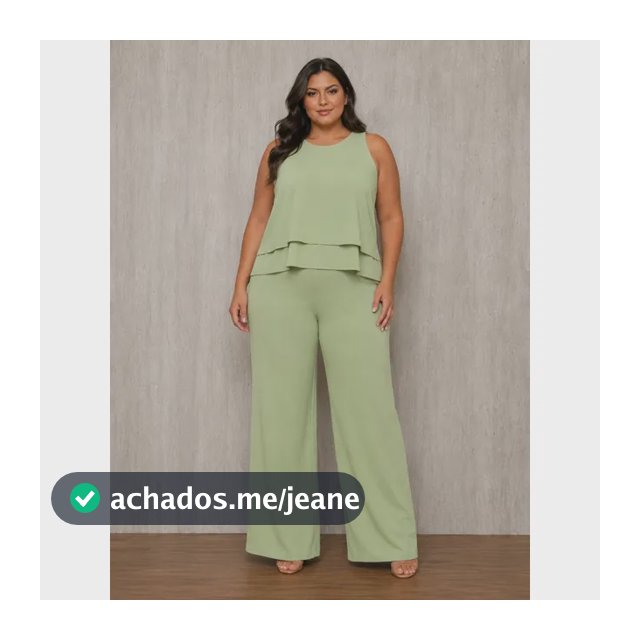 Conjunto Plus Size Calça E Blusa Feminino Alfaiataria Duna