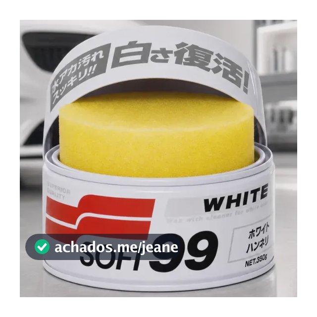 Cera Carnaúba Para Carros Brancos Soft99 White Cleaner 350g