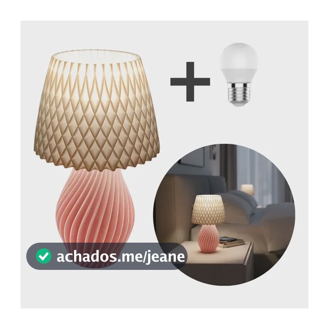 Abajur Luminária De Mesa Sala Quarto Moderno Com Lâmpada