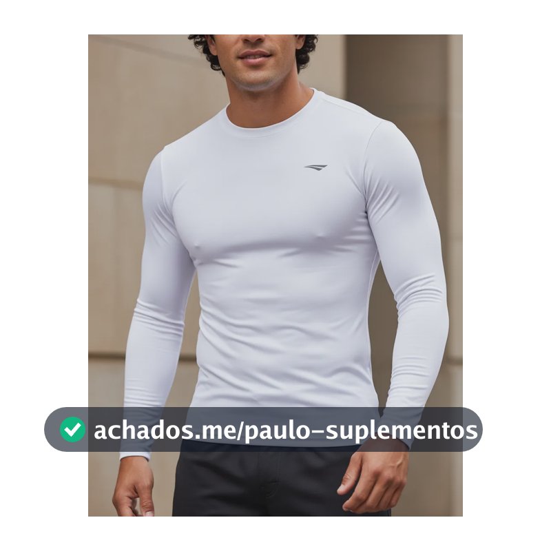 Camiseta Esportiva Penalty Térmica Compressão Manga Longa Branco Xg
