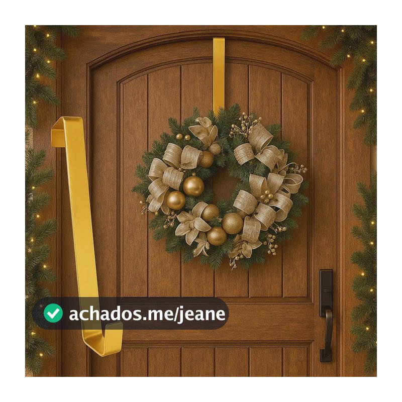 Gancho Suporte Guirlanda Natal Metálico Multiuso Porta Decor Dourado-escuro