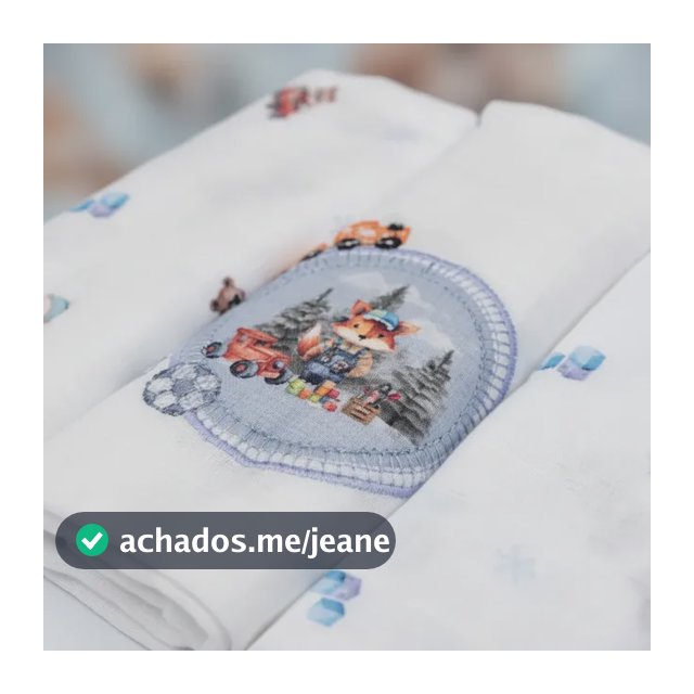 Kit 3 Fralda Pano Ombro Tecido Duplo Com Bainha Bordado