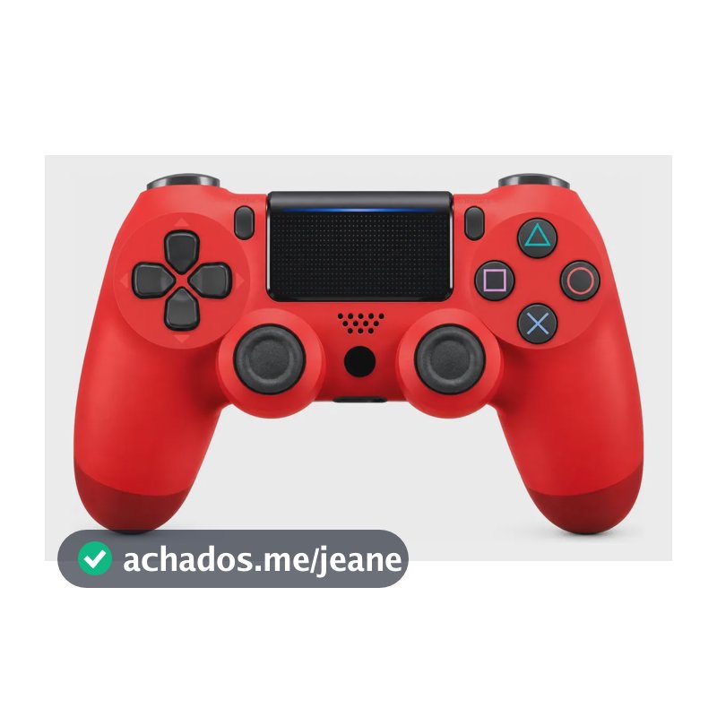 Controle Sem Fio Econogamer Bluetooth Compatível Com Ps4 Pc Tv Celular Ios Android Touchpad Dupla Vibração Sensor Movimento Gamepad Gamer Manete Game Pass Wireless Videogame Computador Cor Vermelho