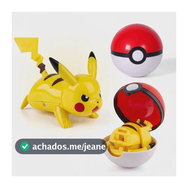 Brinquedo Pokemon Boneco Articulado Dentro Da Pokebola Pikachu Deitado