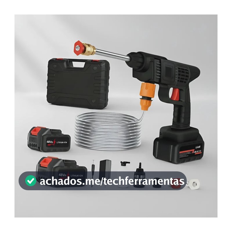 Lavadora Alta Pressão Portátil Recarregável Sem Fio Bivolt Evolufix
