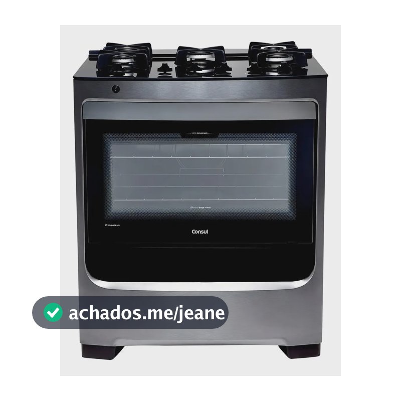 Fogão Consul 5 Bocas Cor Inox Com Mesa De Vidro E Grade De F 110v/220v