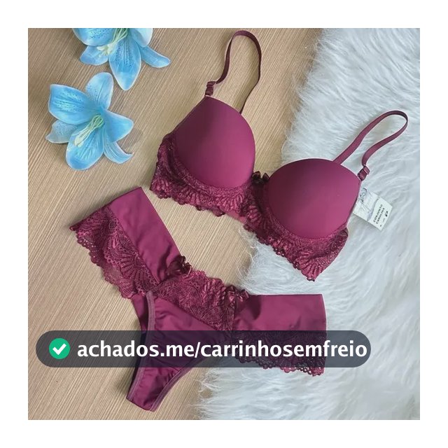 Conjunto Lingerie Tanga Fio Duplo Sutiã Bojo Micro Carolina