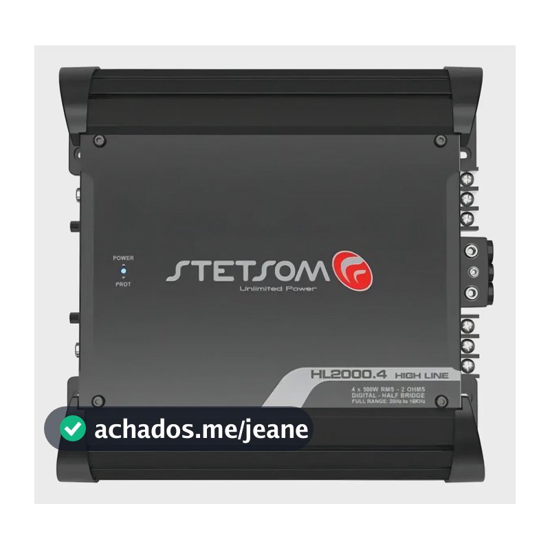 Módulo Amplificador Stetsom HL2000.4 de 2000W RMS com 4 Canais e Entrada RCA