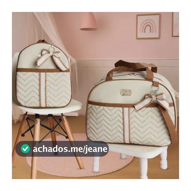 Kit Bolsa Maternidade 2 Peças Menina Incluso Pingente Laço