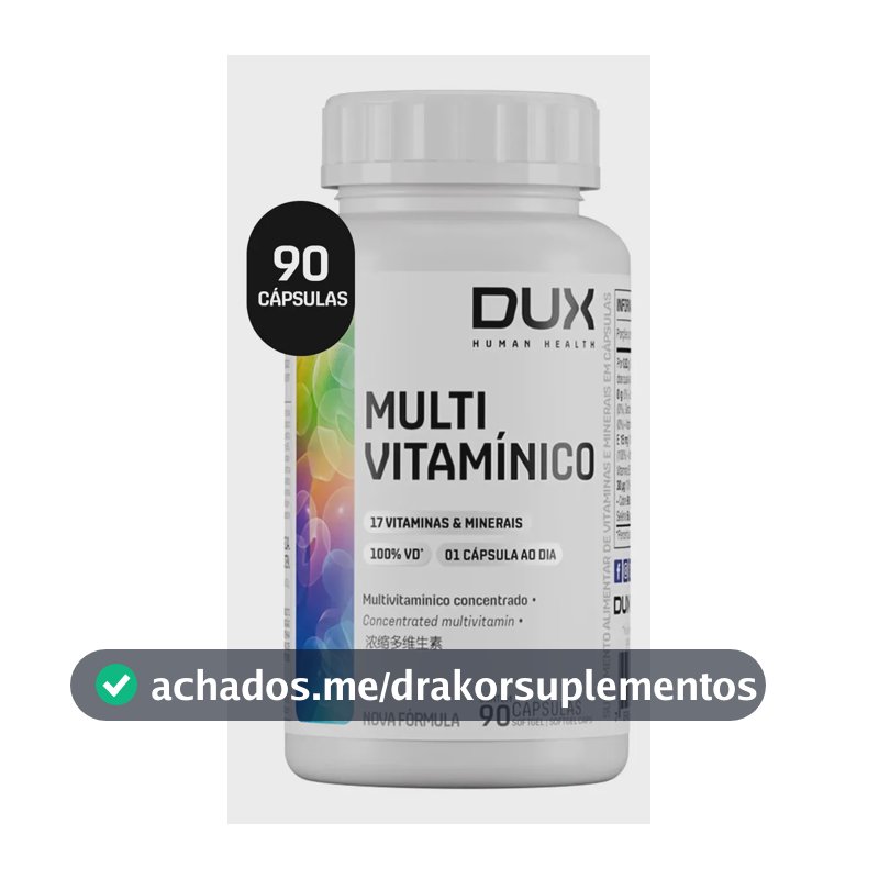 Multivitamínico Dux Em Cápsula Sem Sabor 90 Un