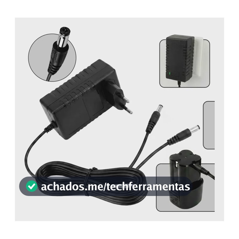 Carregador Parafusadeira 21v Bivolt Bateria Litio Fonte