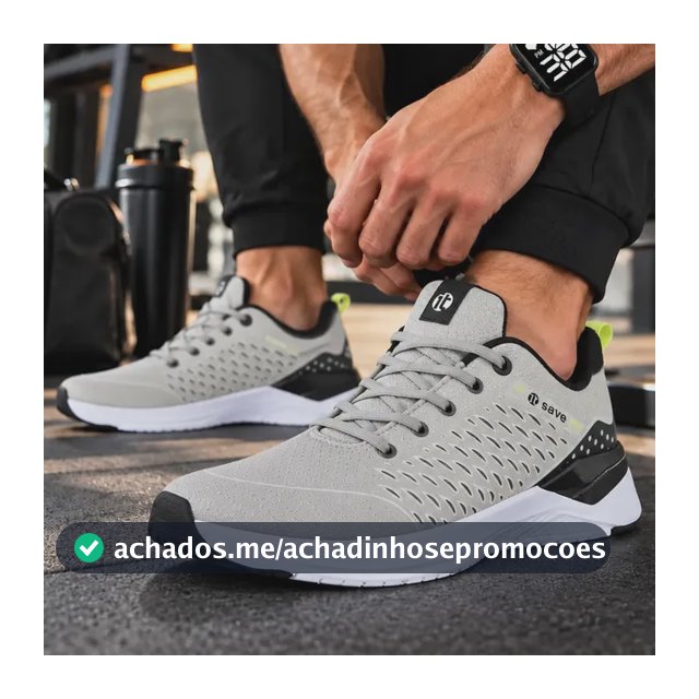Tênis Esportivo Academia Treino Masculino + Relógio Digital